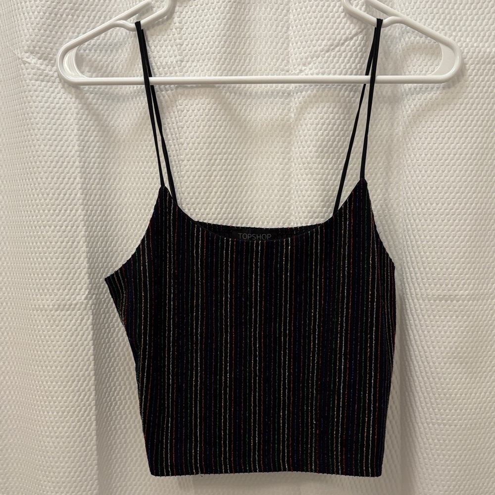Topshop Multicolor Striped Cropped Tank